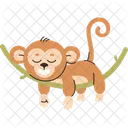 Affe Schlafend Zweig Symbol