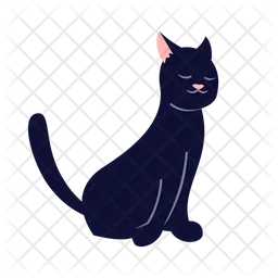 Schläfrige schwarze Katze  Symbol