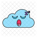 Schlafrige Wolke Schlafend Wolken Emoji Symbol