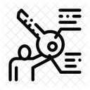 Geschaftsmann Halten Schlussel Symbol