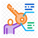 Geschaftsmann Halten Schlussel Symbol