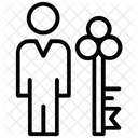 Schlusselperson Rollenverantwortung Mitarbeitereffizienz Symbol