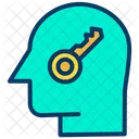 Schlusselperson Schlusselkopf Menschlicher Geist Symbol