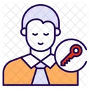 Schlusselperson Schlussel Geschaftsmann Symbol