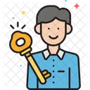 Schlusselperson Wichtige Person Schlusselkontakt Symbol