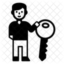Schlusselbenutzer Schlusselperson Hauptperson Symbol