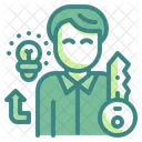 Schlusselperson Experte Schlussel Symbol