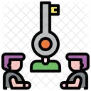 Schlusselperson Teamarbeit Management Symbol
