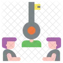 Schlusselperson Teamarbeit Management Symbol