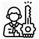 Schlusselperson Geschaftsmann Schlussel Symbol