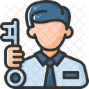 Schlusselperson Geschaftsmann Wichtige Person Symbol