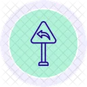 Schmales Links Farbkreis Symbol Icon