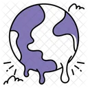 Erde Schmelzen Globale Erwarmung Heiss Symbol