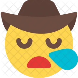 Schnarchender Cowboy Emoji Symbol