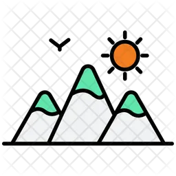 Verschneite Berge  Symbol