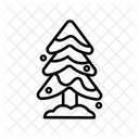 Schneebedeckter Baum Kiefer Baum Symbol