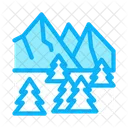 Schnee Berg Wald Symbol