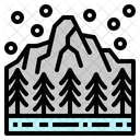 Schnee Berg Baum Symbol