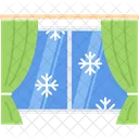 Schnee Fenster Schneeflocke Icon