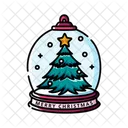 Weihnachten Schneekugel Baum Icon