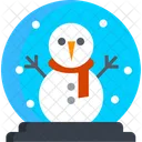 Schneekugel Kristallkugel Schneemann Symbol