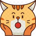 Schockiert Emoticon Katze Symbol