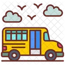 School Bus Shuttle Minibus Icon