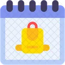 Backpack Time And Date Bag Icon