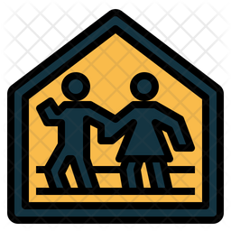 School crossing traffic sign icon Royalty Free Vector Image