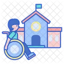 School For Disabled School Handicap For School Icon
