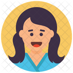 School Girl Icon - Download in Flat Style