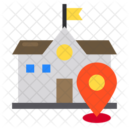 School Location Icon - Download in Flat Style