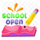 School Open Book Writing Homework Icon
