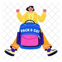School Student Pupil Excited Icon