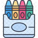 School Supplies Crayons School Material Icon