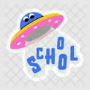 School Word Alien Ufo Flying Ufo Icon