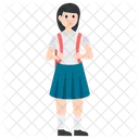 Schoolgirl School Child Student Icon