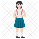Schoolgirl School Child Student Icon