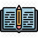 Buch Offenes Buch Bleistift Symbol