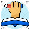 Schreibkraft Bleistift Hand Icon