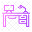 Schreibtisch Lehrer Klassenzimmer Symbol