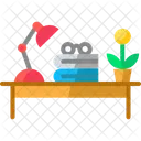 Lampe Und Schreibtisch Bucher Schreibtisch Symbol