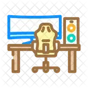 Schreibtisch Einrichtung Gaming Symbol