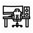 Schreibtisch Einrichtung Gaming Symbol