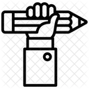 Schriftsteller Kunstler Bleistifthaltung Symbol