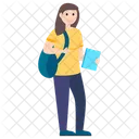 Studentin Studentin Schulerin Symbol