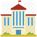 Rotes Dach Schulgebaude Schule Gebaude Symbol