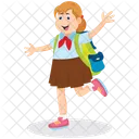 Student Glucklich Schulmadchen Symbol