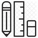 Schulmaterial Bleistift Messung Symbol