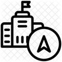 Schulwegweiser Schulstandort Navigationszeiger Symbol